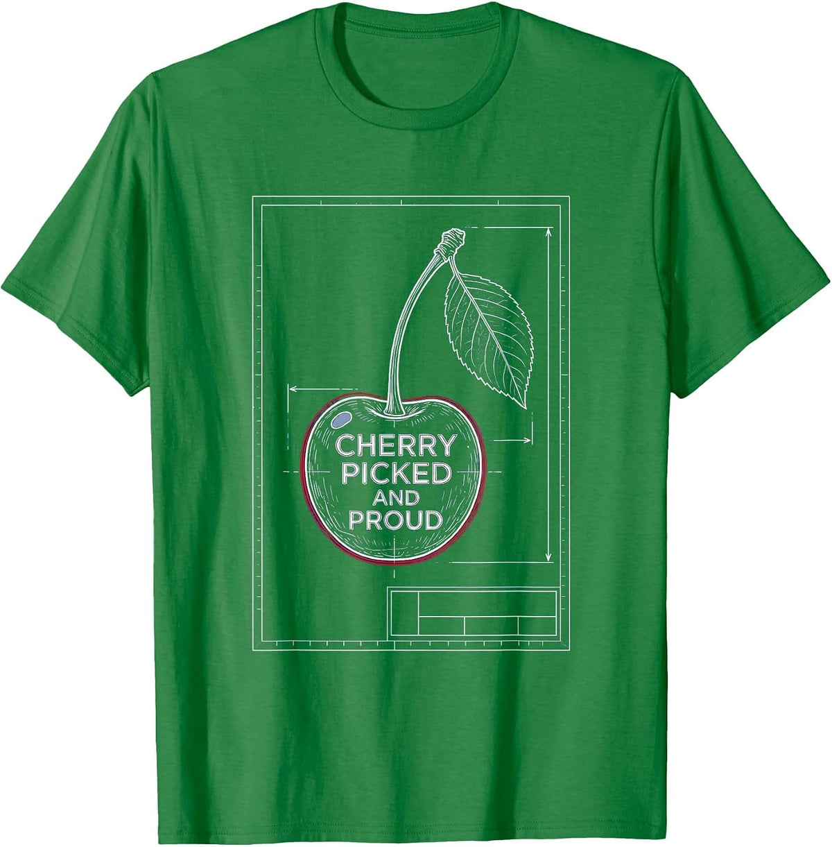 Men's Cherry Picked and Proud Graphic Design T-Shirt - Kelly Green
