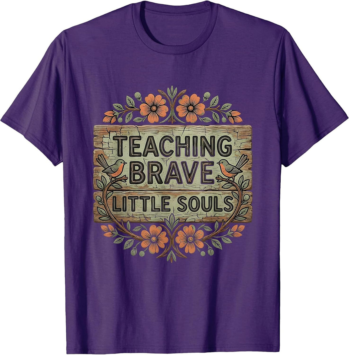 Teaching Brave Little Souls Special Education Design T-Shirt - Purple