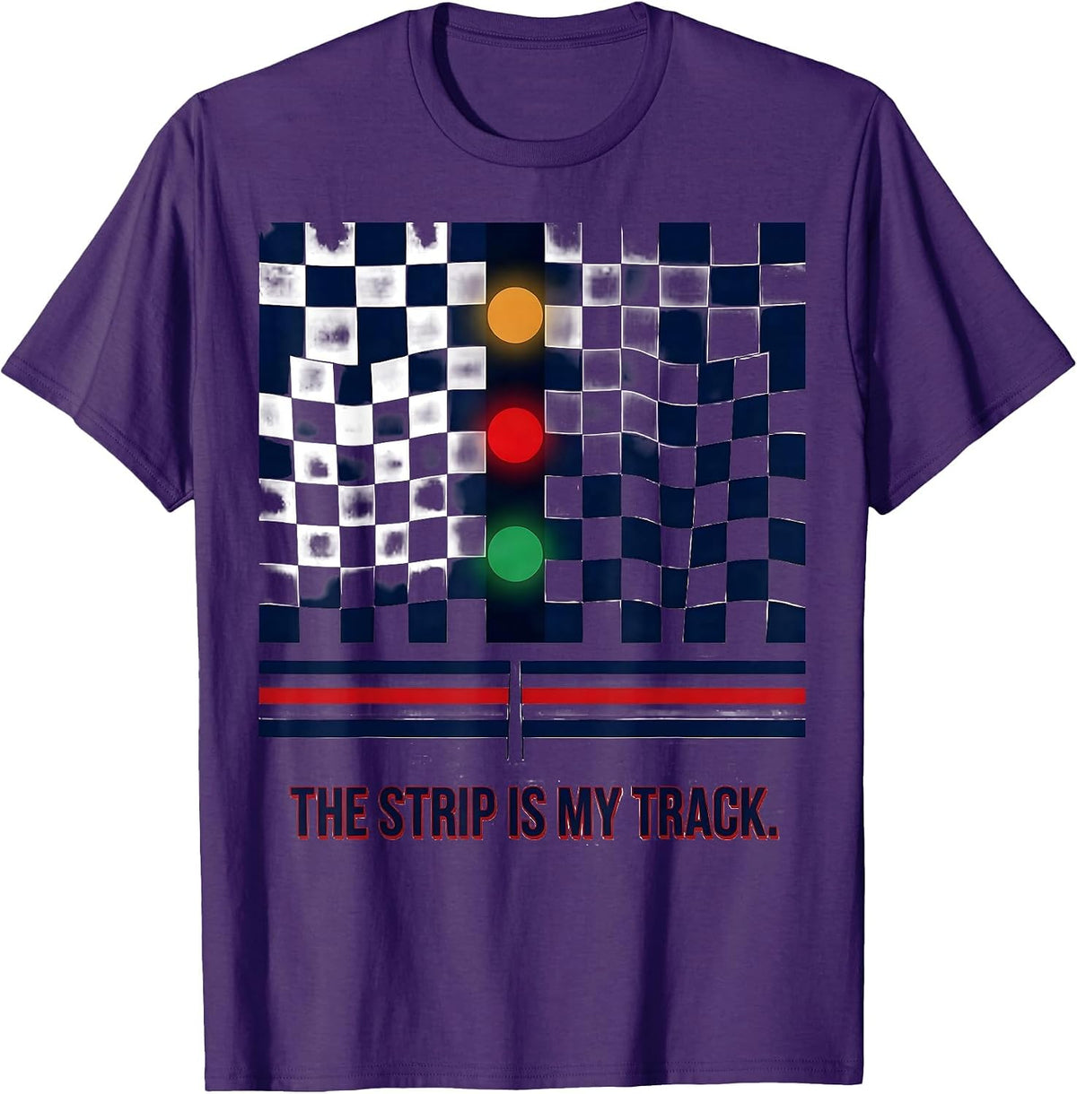 The Strip Is My Track Racing Fan Checkered Flag Motorsport T-Shirt - Purple