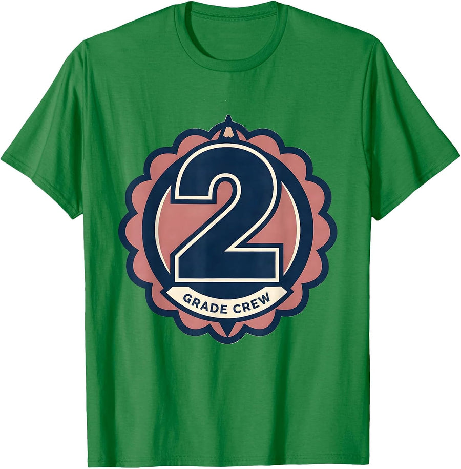 Men's 2nd Grade Crew Cute Coquette Bow Back to School First Day T-Shirt - Kelly Green