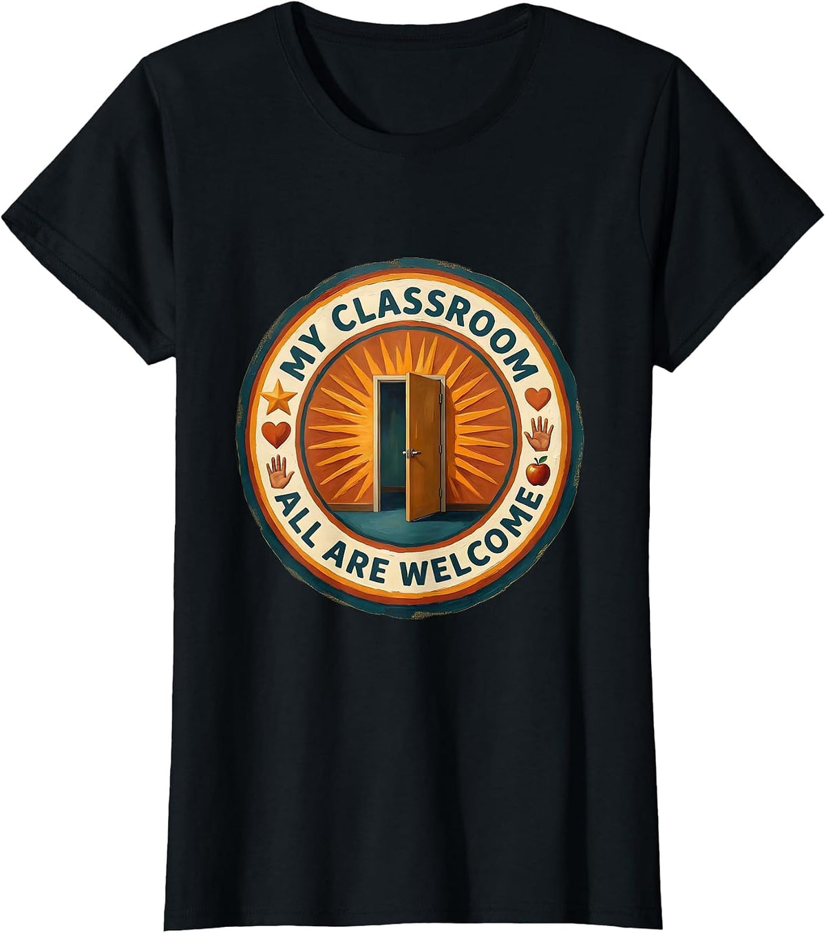 Women's My Classroom All Are Welcome Special Education Tee T-Shirt - Black