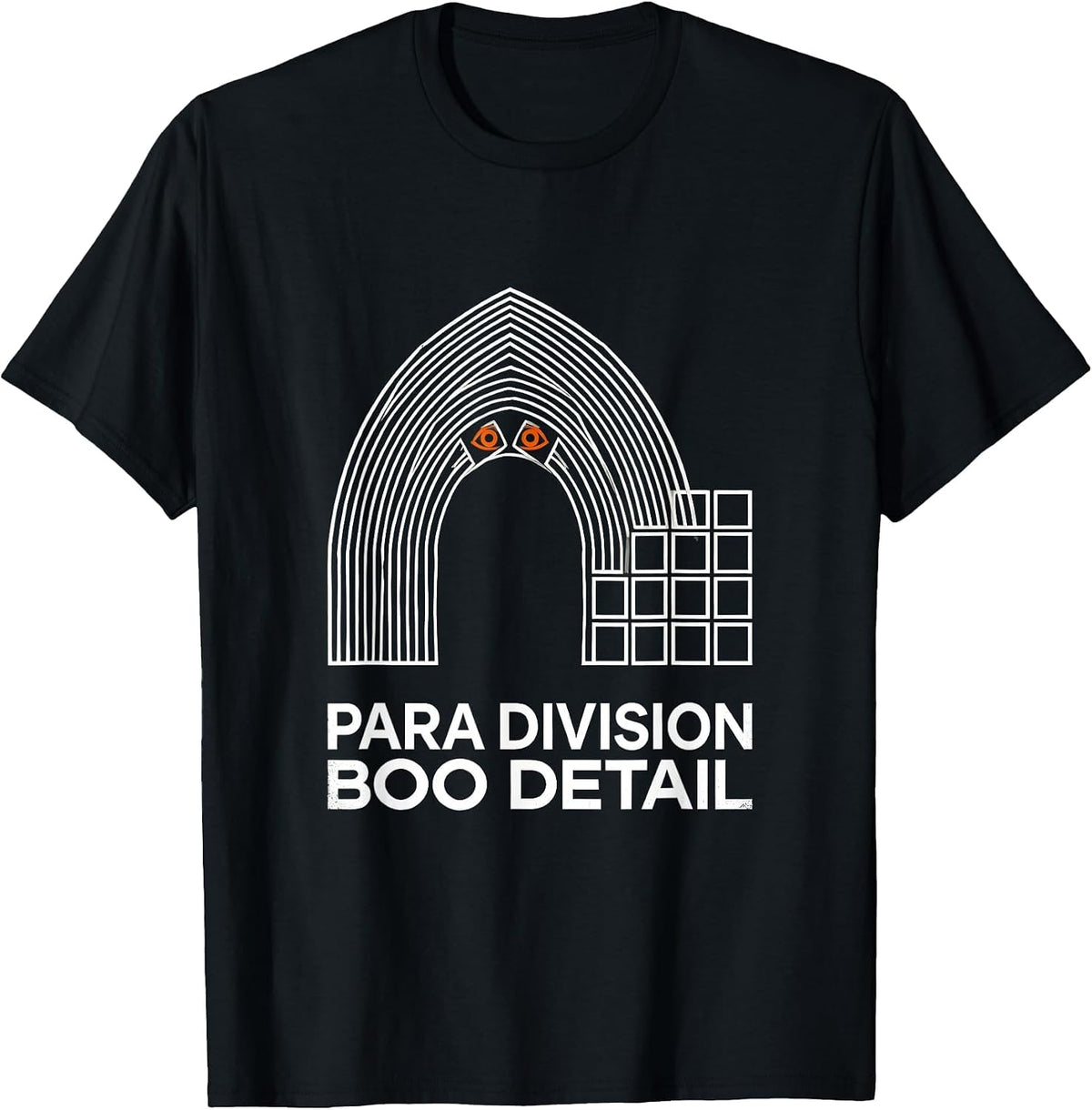 Men's Para Division Boo Detail Geometric Paraeducator Halloween T-Shirt - Black