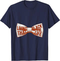 Living That Black Tie Life Tuxedo Design T-Shirt - Navy Blue