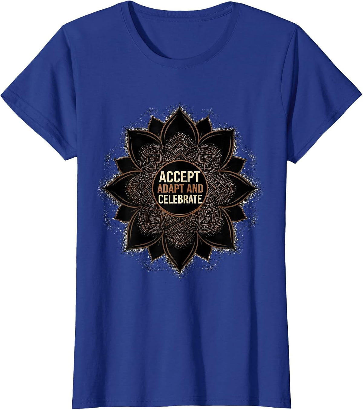 Women's Accept Adapt and Celebrate Autism Awareness Design T-Shirt - Royal Blue