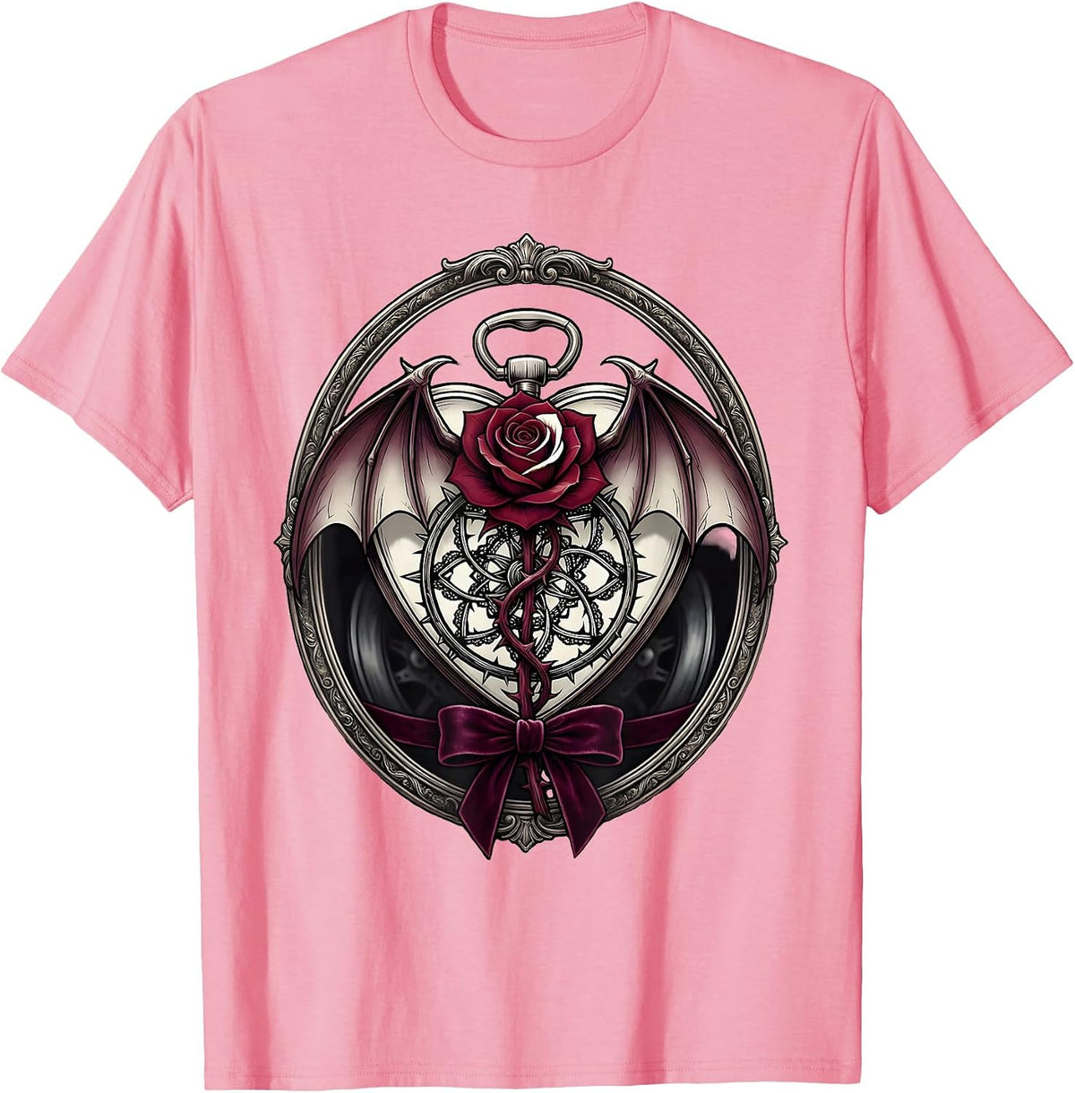 Men's Biker Woman Leather Jacket Motorcycle Graphic T-Shirt - Pink
