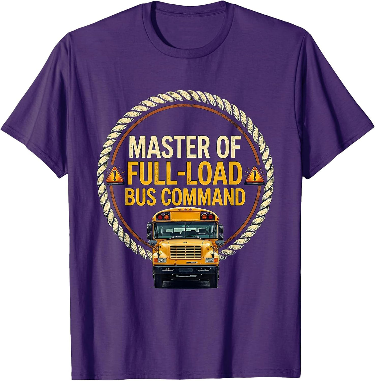 Men's Master Of Full-Load Bus Command Vintage School Bus Driver T-Shirt - Purple