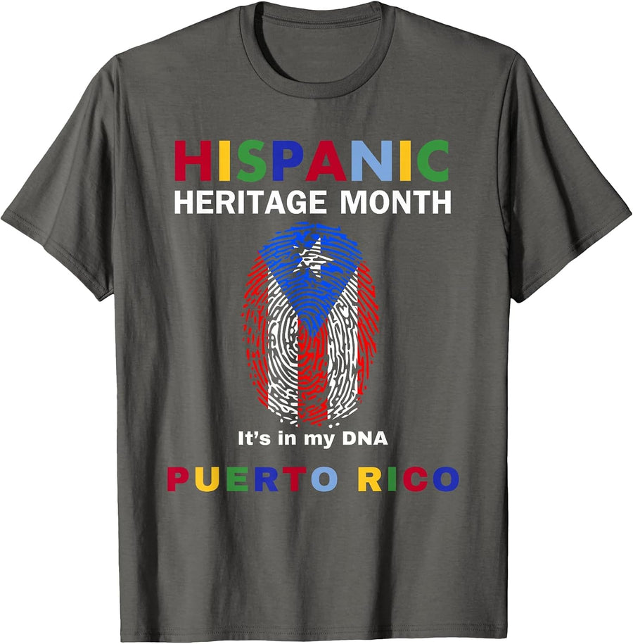 Puerto Rico. Its in My DNA. Puerto Rico. Hispanic Heritage. T-Shirt - Asphalt Grey