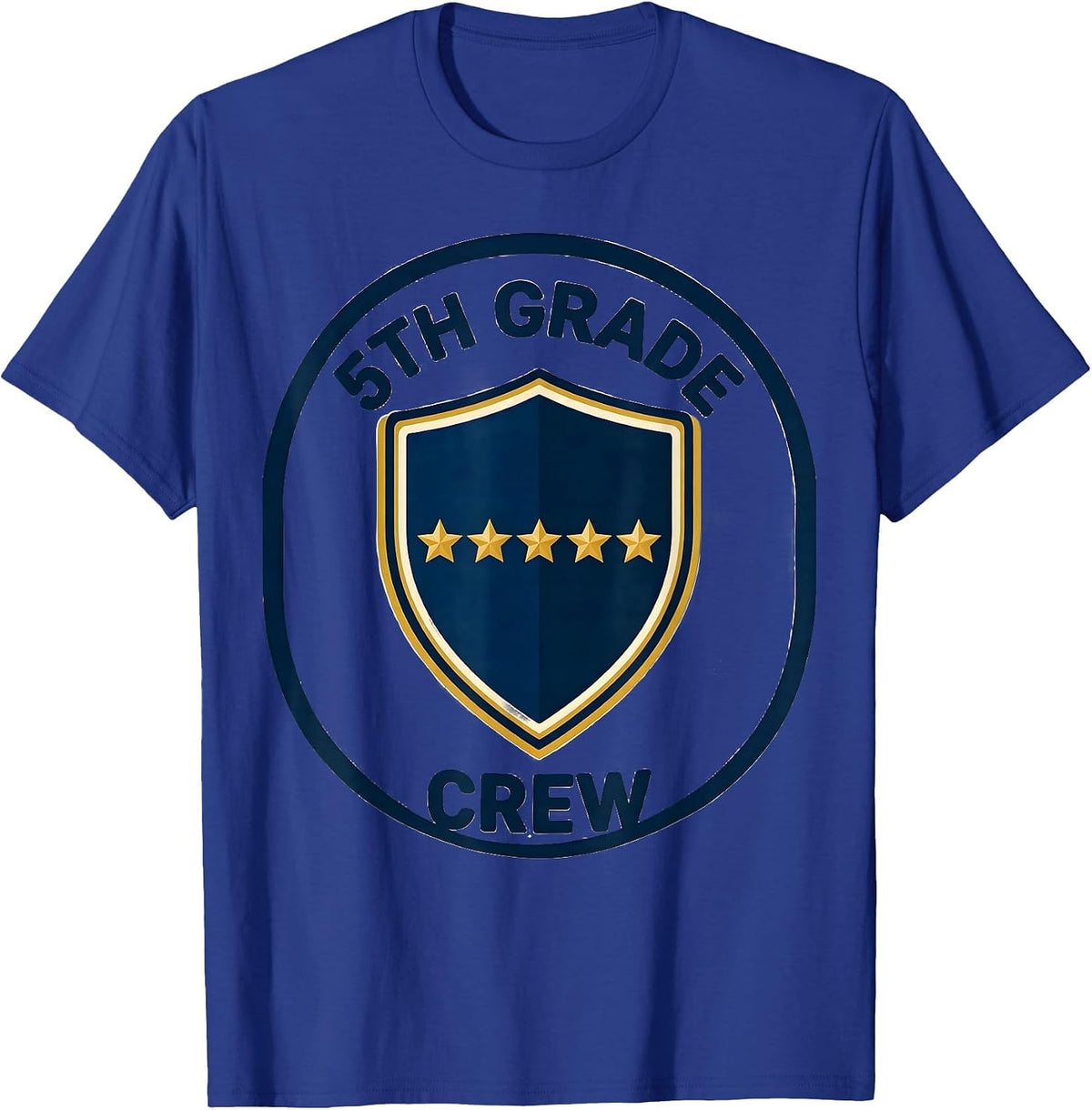 Men's 5th Grade Crew Funny Teacher Back To School Crew T-Shirt - Royal Blue
