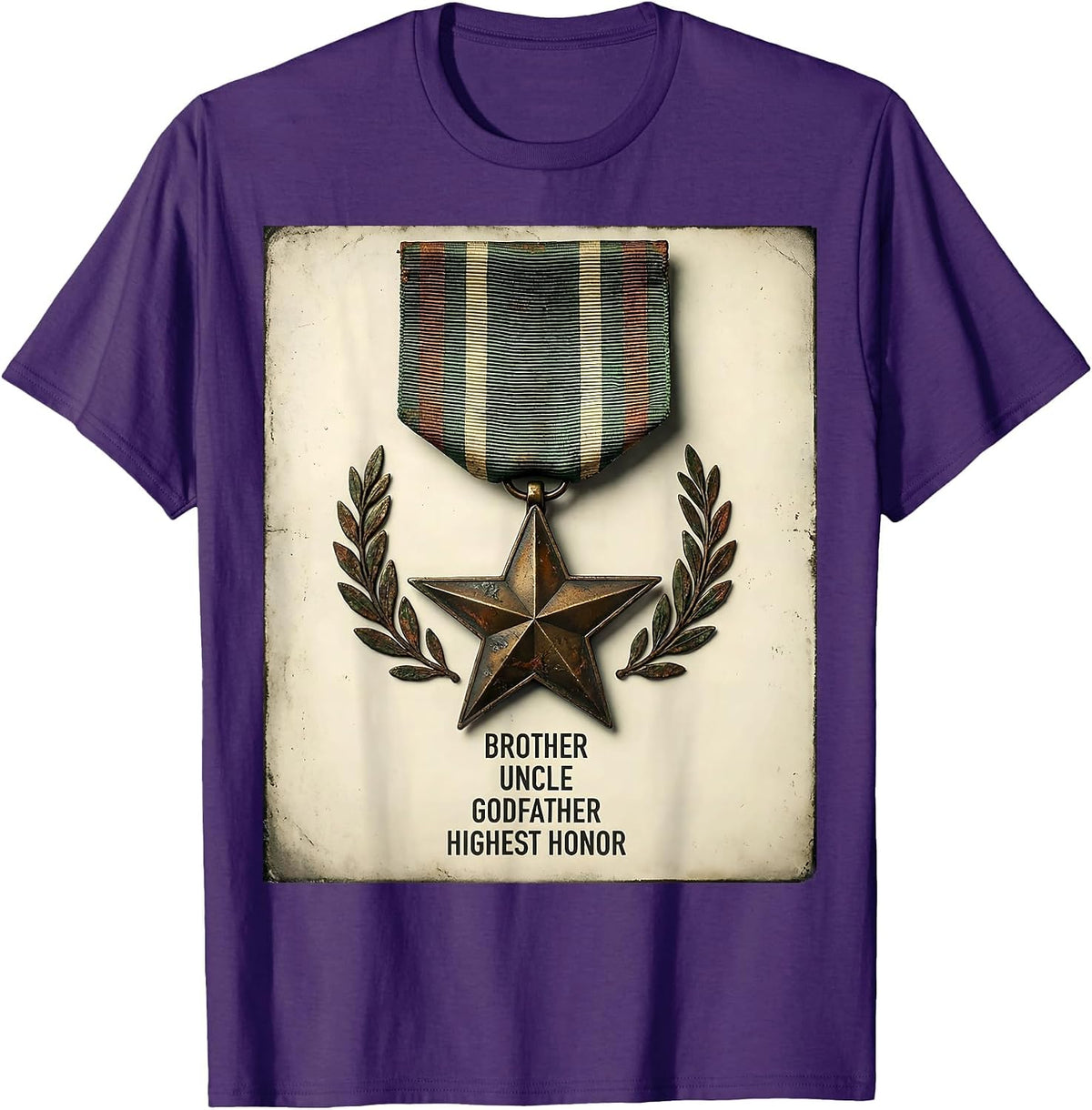 Brother. Uncle. Godfather. Highest Honor. Vintage T-Shirt - Purple