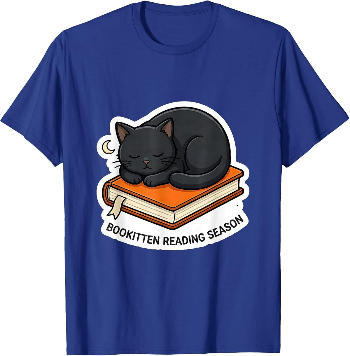 Men's Bookitten Reading Season Cute Teacher Book Lover Fall T-Shirt - Royal Blue