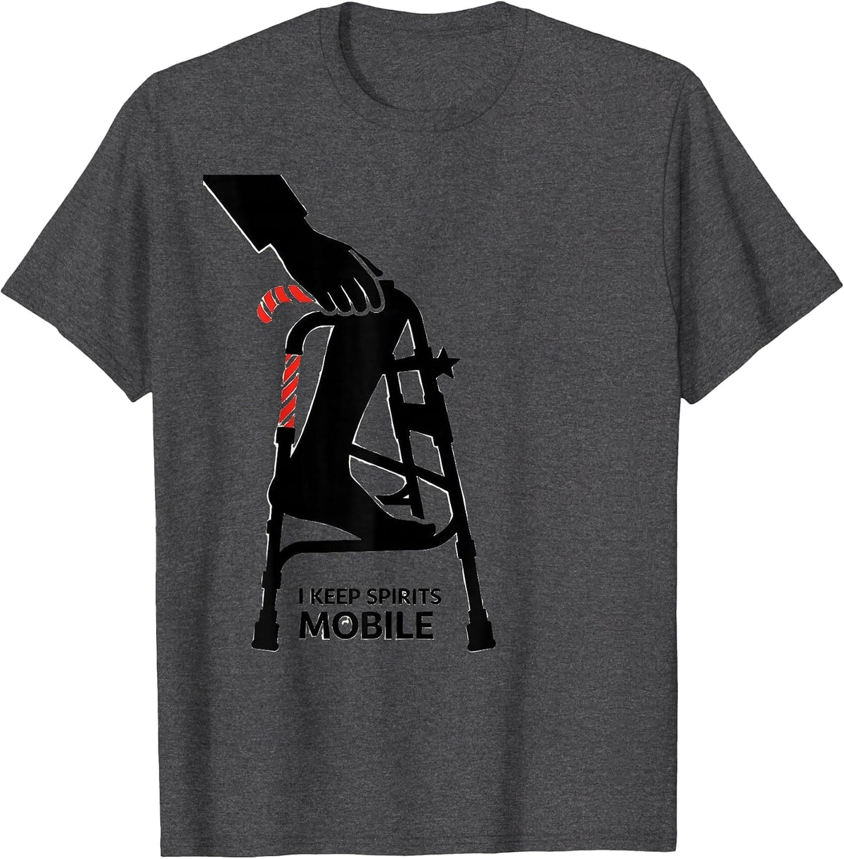 Men's I Keep Spirits Mobile Funny Physical Therapist Christmas PT T-Shirt - Dark Heather Grey
