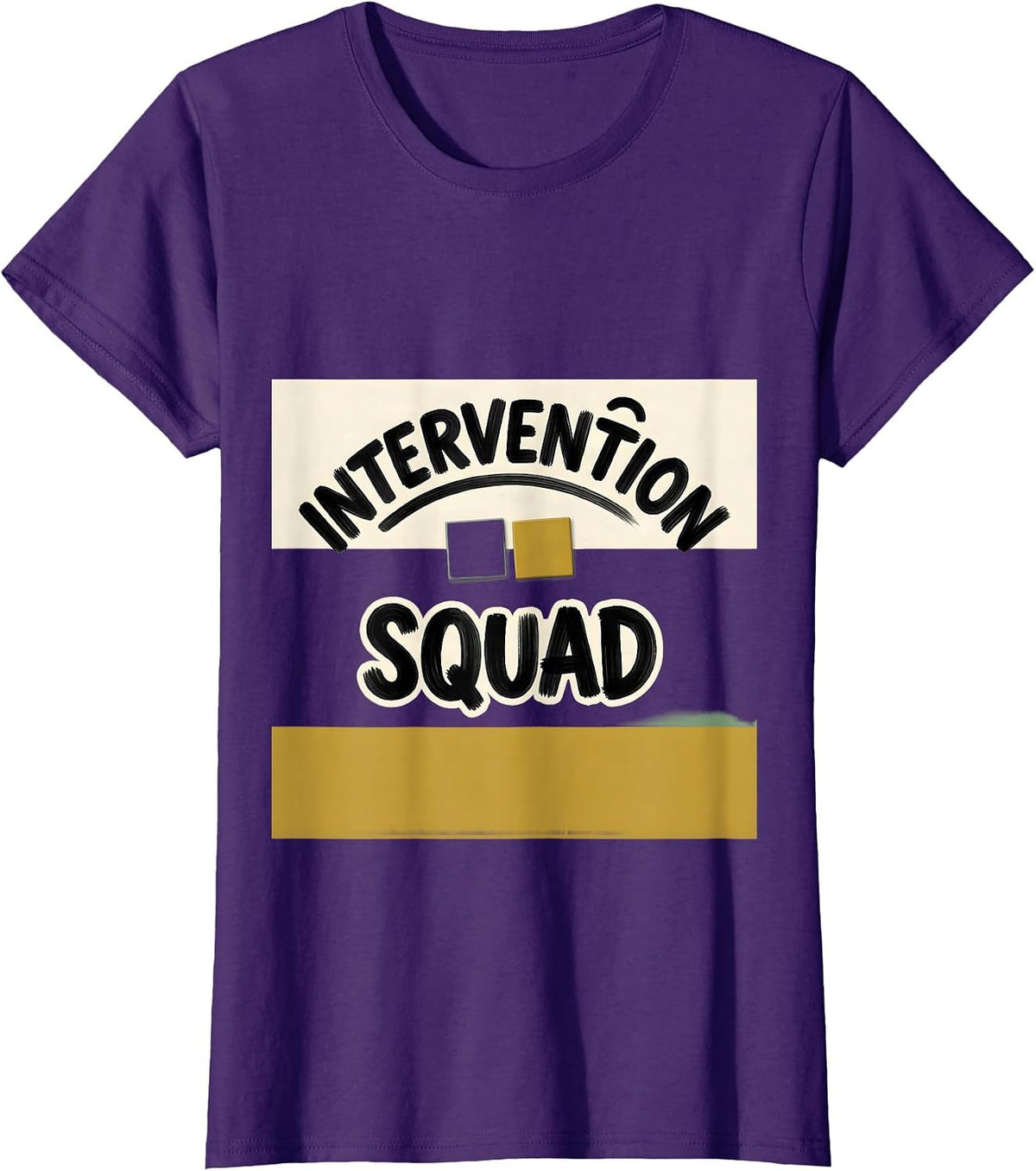 Women's Intervention Squad Dyslexia Teacher Humor SPED Specialist T-Shirt - Purple