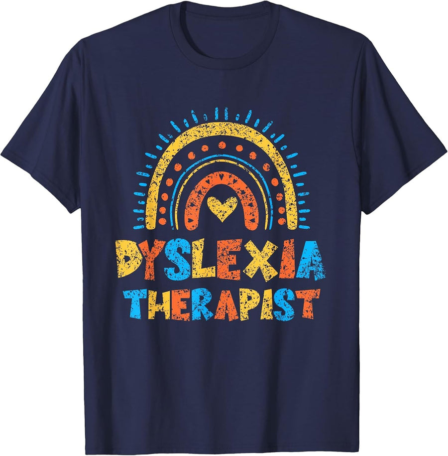 Dyslexia Therapist Awareness Dyslexic Dyslexia T-Shirt - Navy Blue
