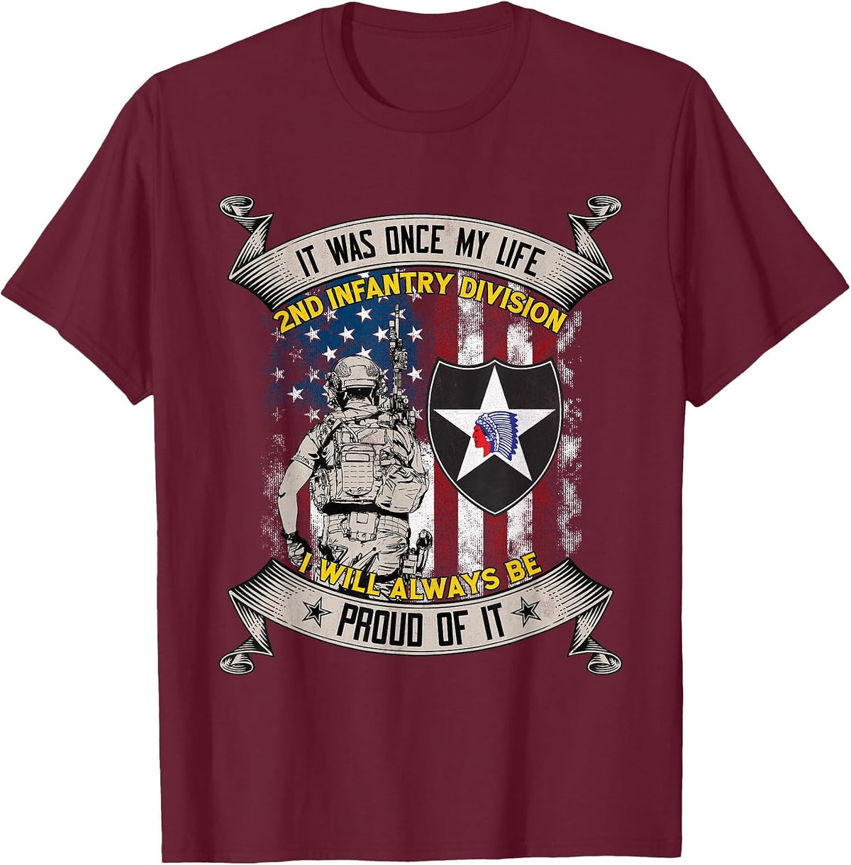2nd Infantry Division Veteran Camp Humphreys South Korea Tee T-Shirt - Burgundy