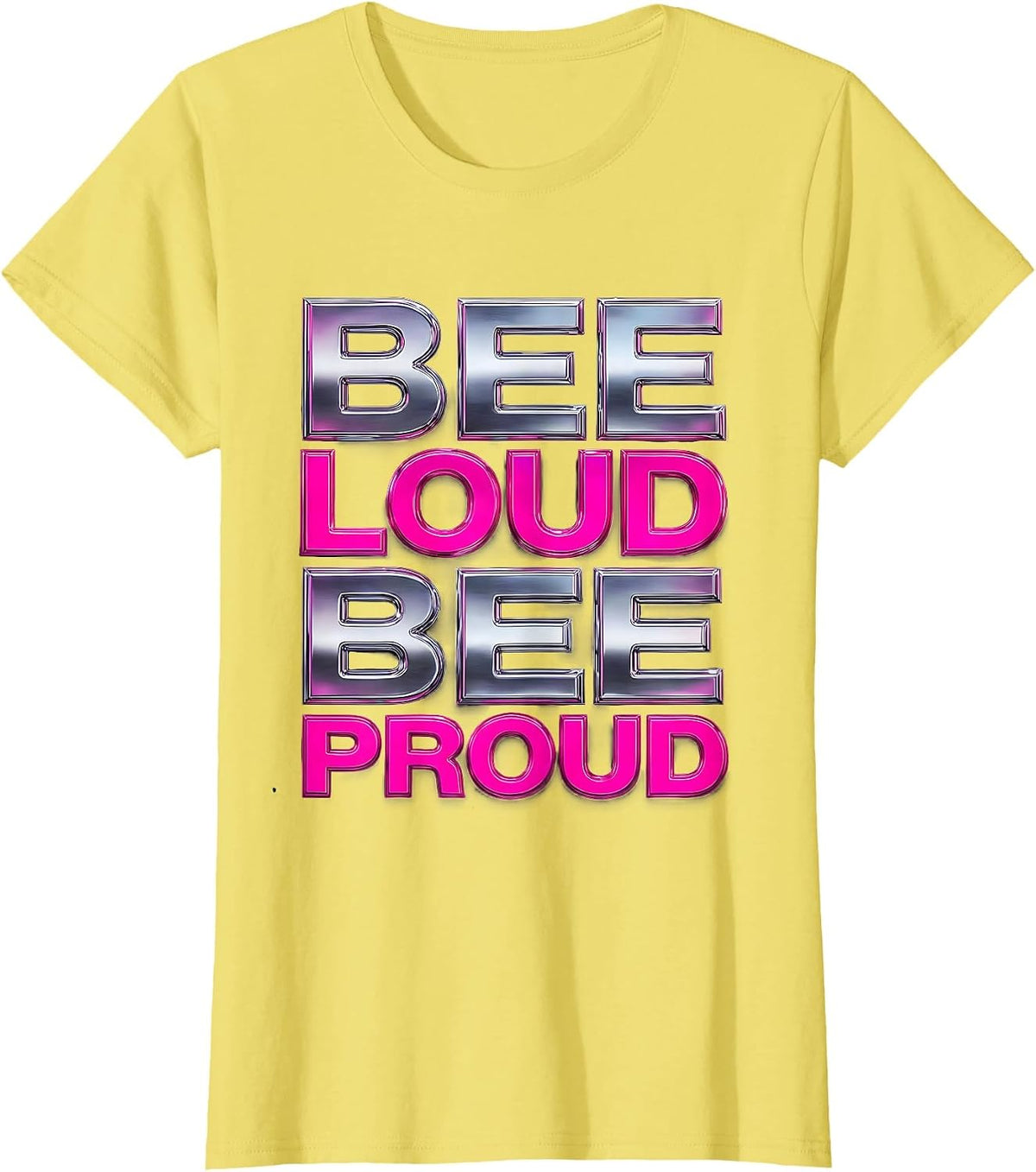 Bee Loud Bee Proud Bumblebee Design T-Shirt - Lemon Yellow