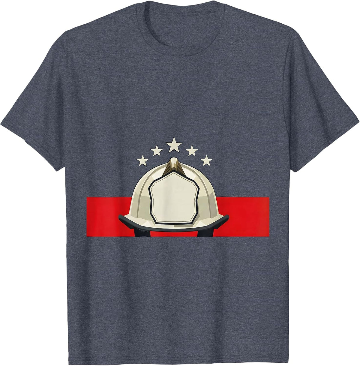 Geometric Firefighter Helmet Fire Service Pride Tribute T-Shirt - Heather Blue