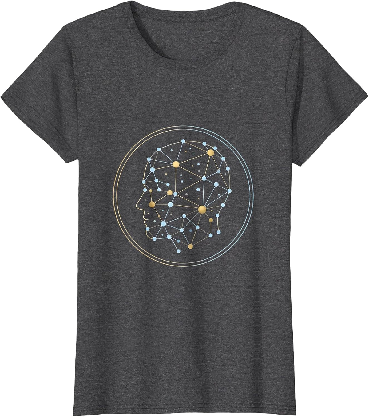 Women's Autism Neural Constellation Glow Graphic T-Shirt - Dark Heather Grey