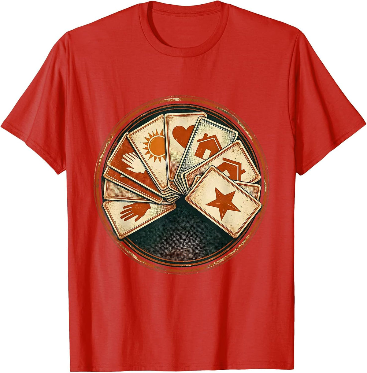 Men's Colorful Communication Symbol Cards SPED Teacher T-Shirt - Red