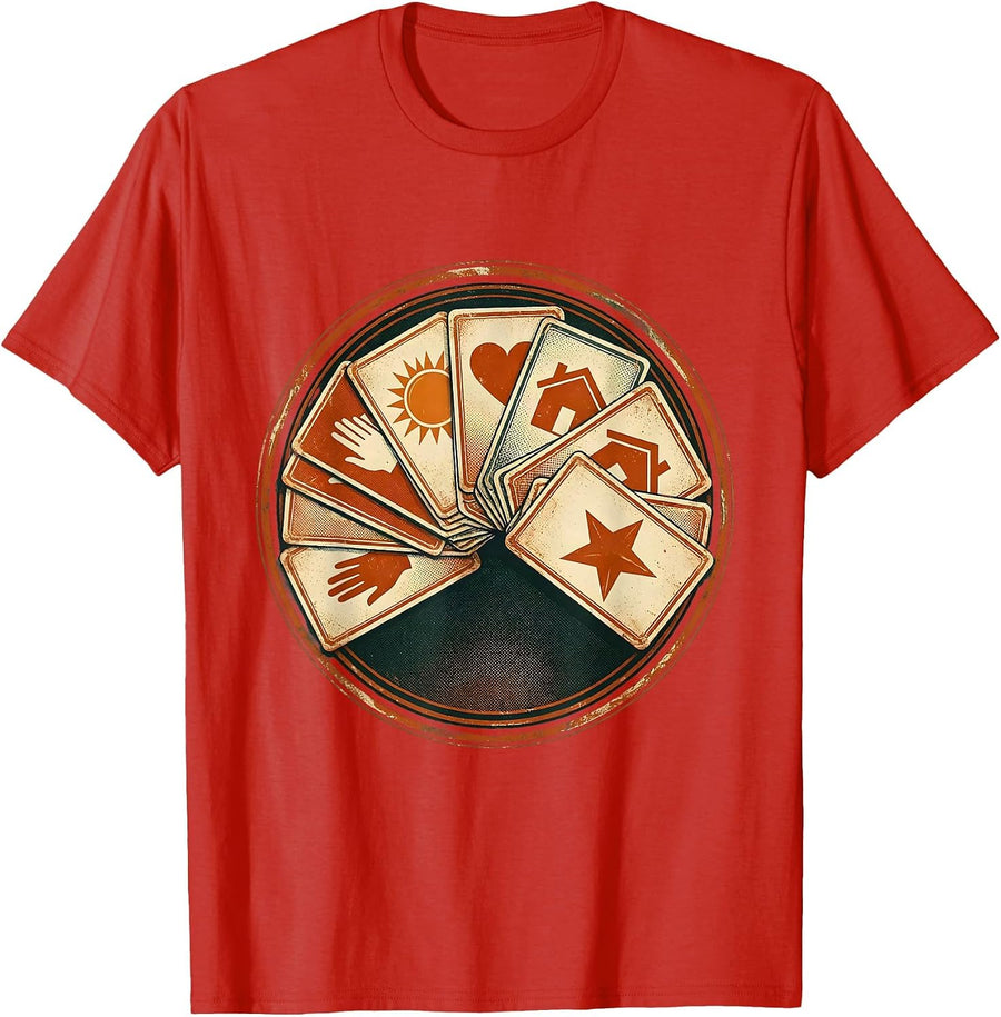 Men's Colorful Communication Symbol Cards SPED Teacher T-Shirt - Red