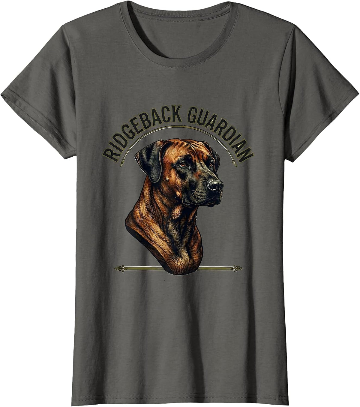 Women's Ridgeback Guardian Vintage Rhodesian Ridgeback Dog Lover T-Shirt - Asphalt Grey
