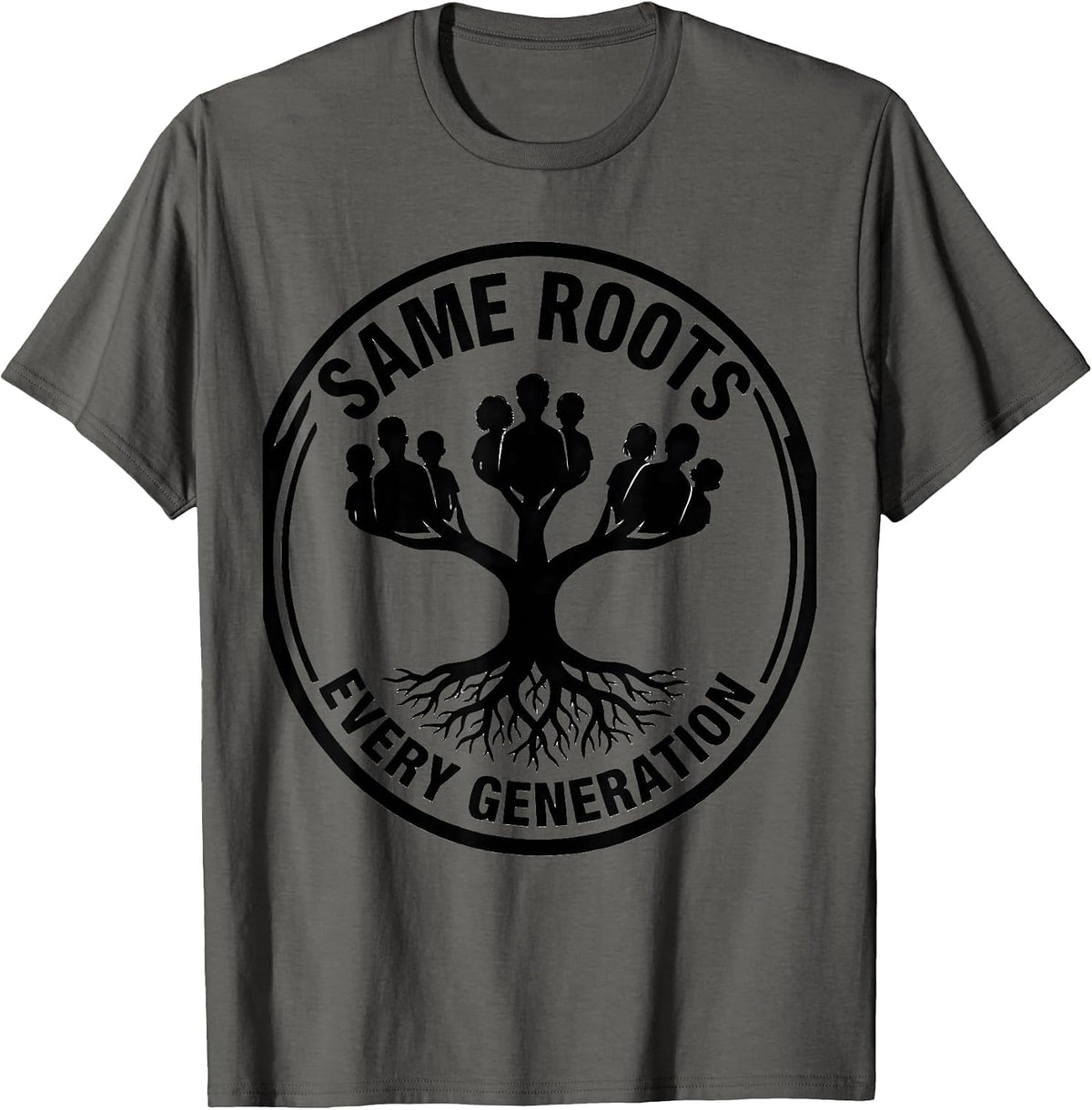 Men's Same Roots Every Generation Family Reunion Matching Group T-Shirt - Asphalt Grey