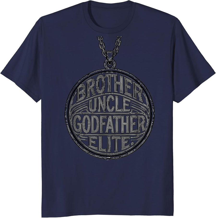Brother Uncle Godfather Elite Funny Cool Uncles Club Novelty T-Shirt - Navy Blue