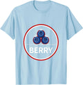 Men's Proud to Be Berry Red White and Blueberries Design T-Shirt - Baby Blue