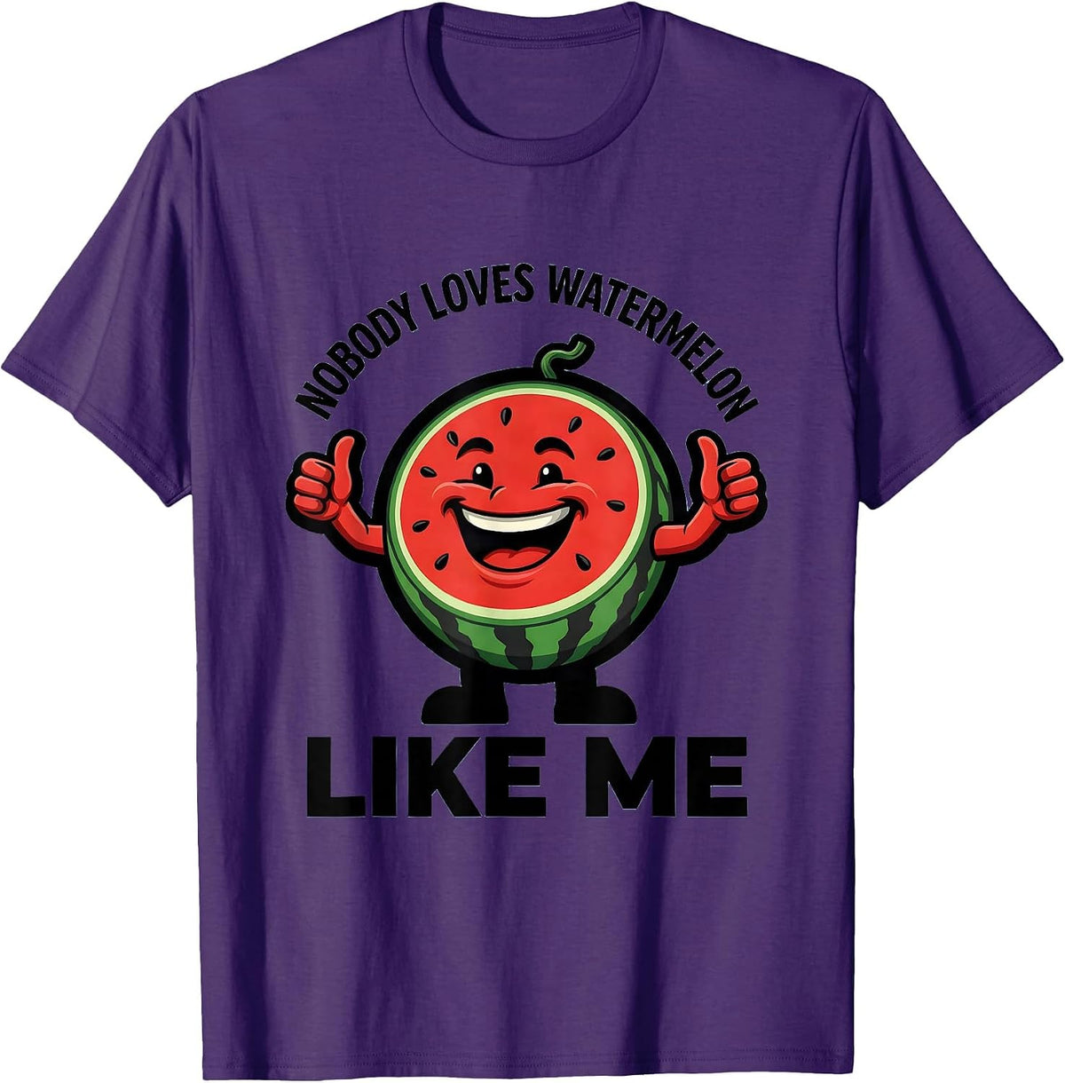 Men's Nobody Loves Watermelon Like Me Funny Watermelon Lover T-Shirt - Purple