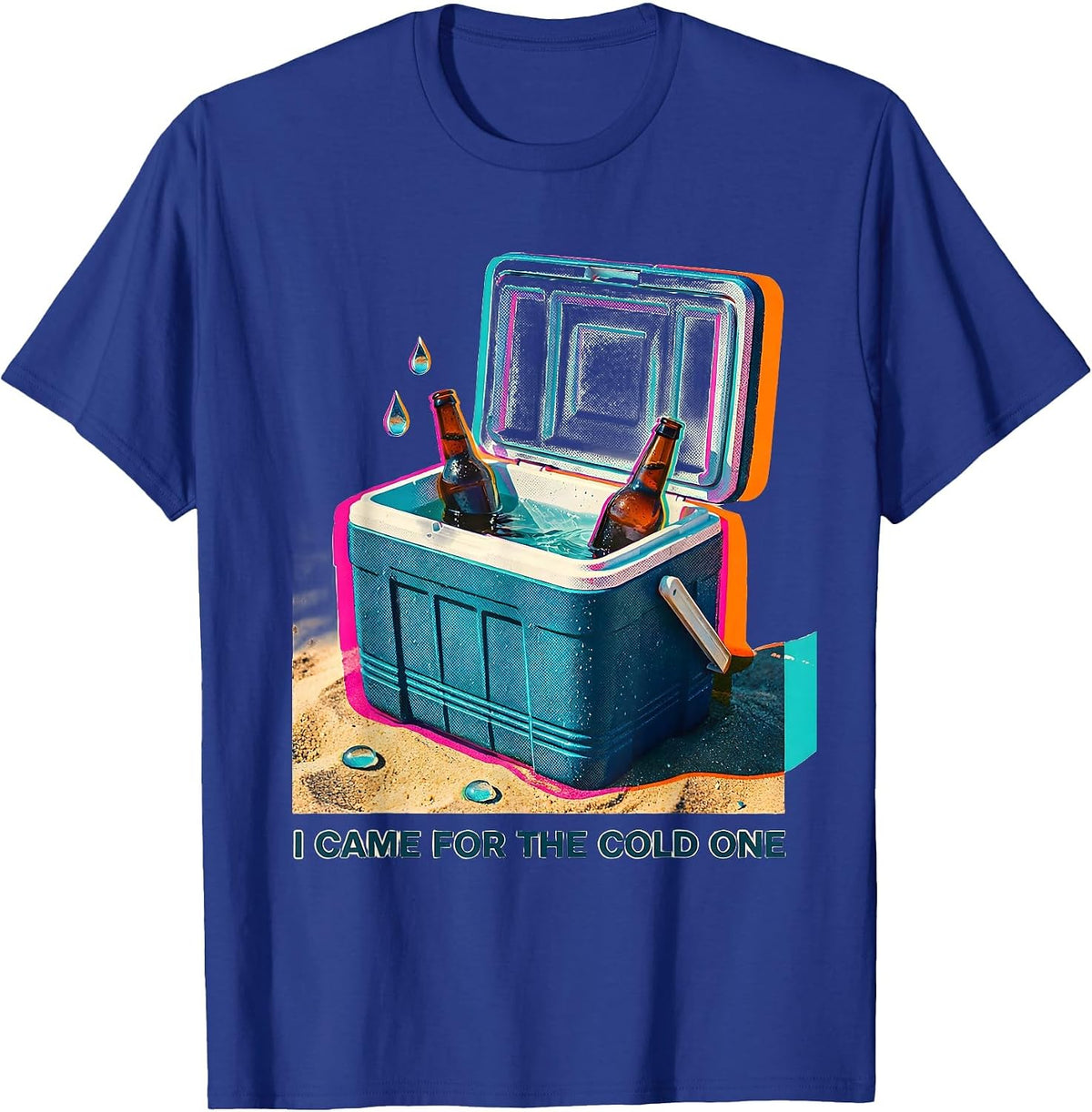 I Came For The Cold One Funny Retro Beach Summer Vacation T-Shirt - Royal Blue