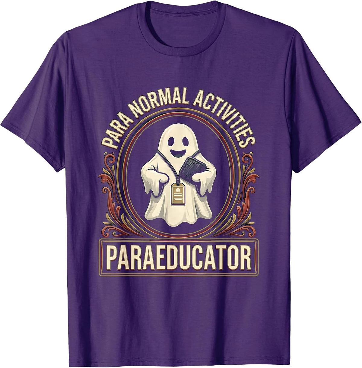 Men's Para Normal Activities Paraeducator Ghost SpEd Teacher T-Shirt - Purple