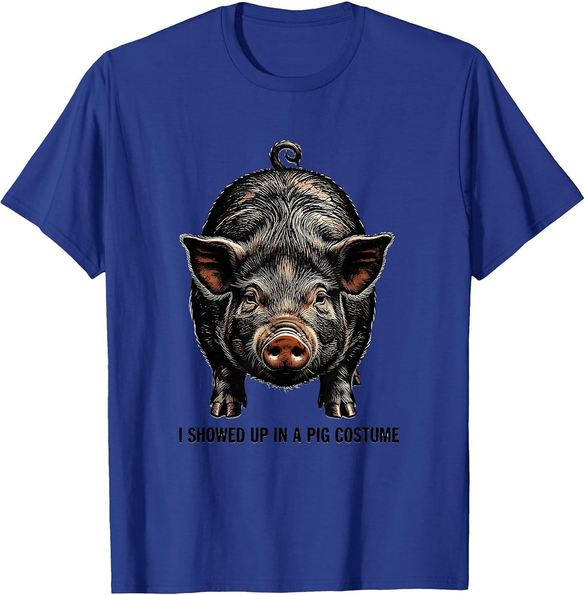 I Showed Up In A Pig Costume Funny Pig Lover Halloween T-Shirt - Royal Blue