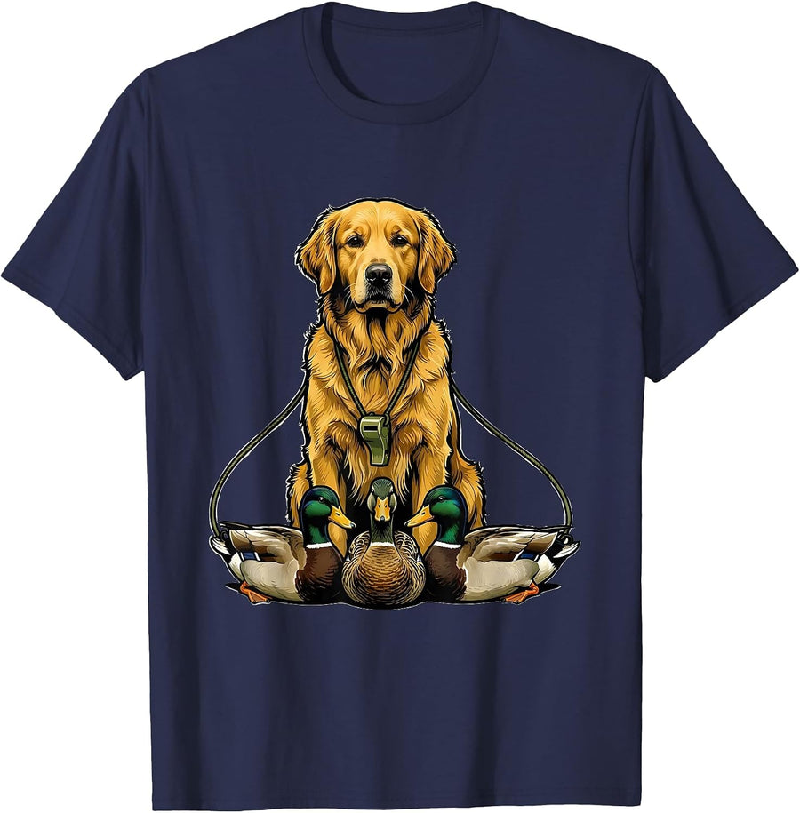 Retriever Duck Decoy Hunter Humor Novelty T-Shirt - Navy Blue