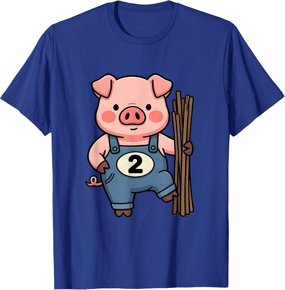 2 Cute Kawaii Pig Lover Halloween Costume Humor T-Shirt - Royal Blue