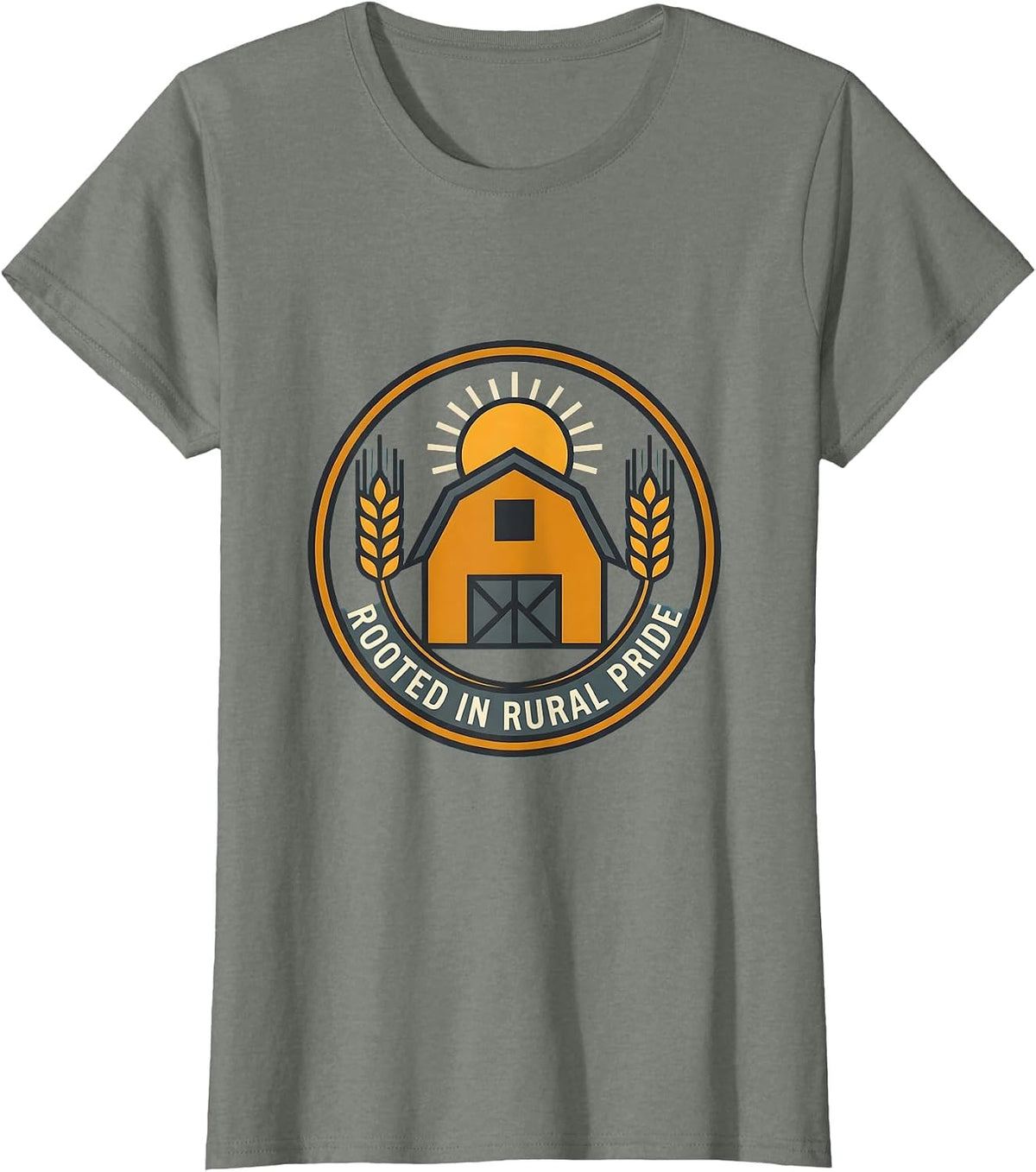 Rooted in Rural Pride Country Living Design T-Shirt - Olive Heather