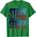 Men's Stars Stripes Good Vibes USA Patriotic Design T-Shirt - Kelly Green
