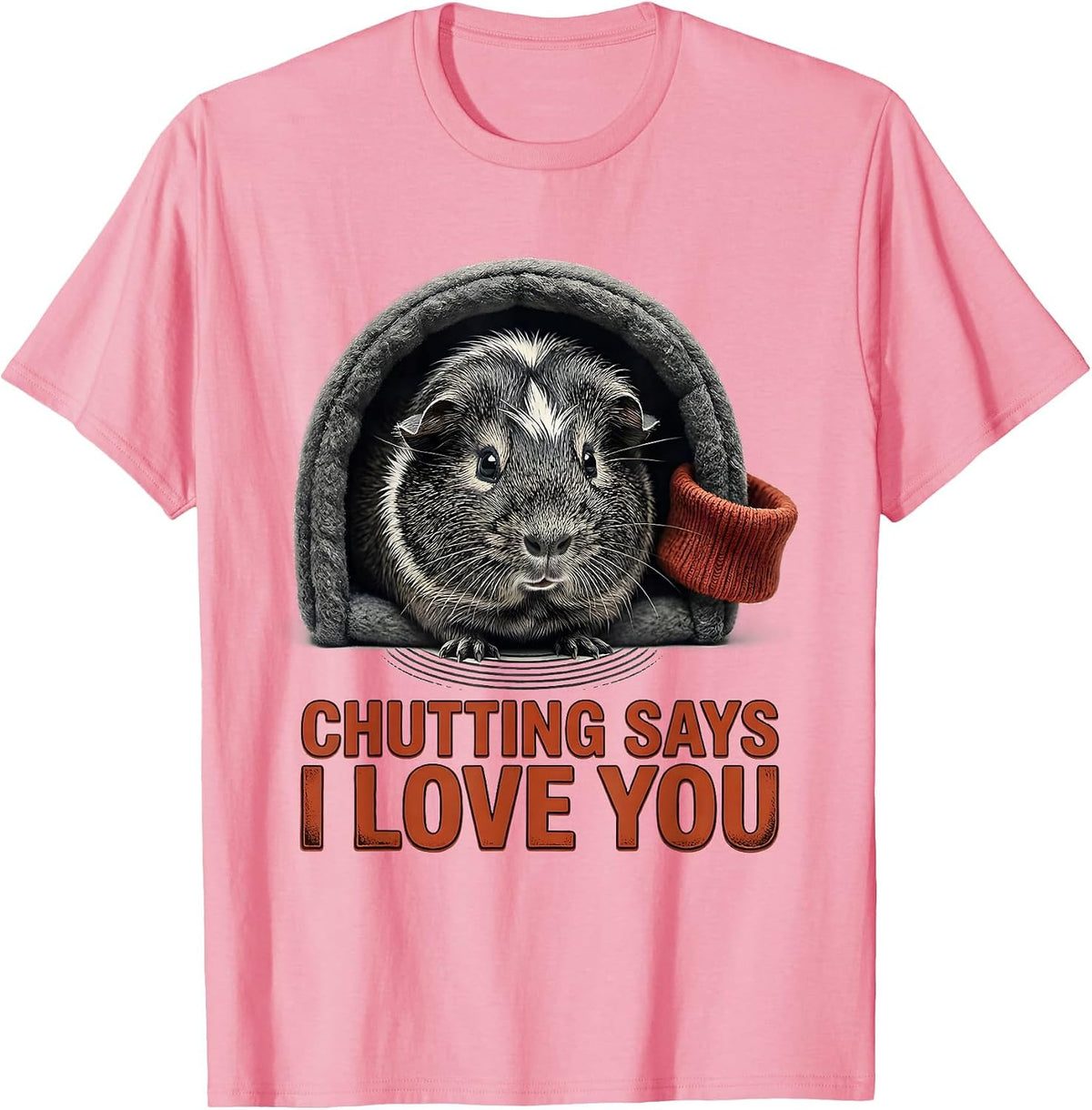 Men's Chutting Says I Love You Funny Guinea Pig Lover Gift T-Shirt - Pink