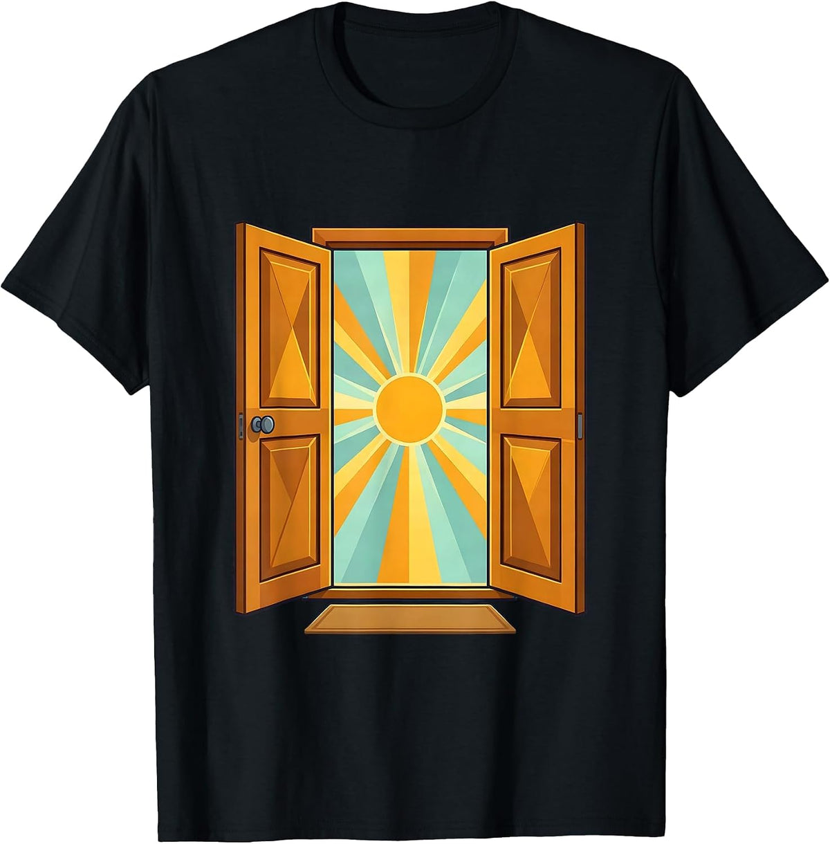 Men's School Counselor Open Door Sunlight Graphic T-Shirt - Black