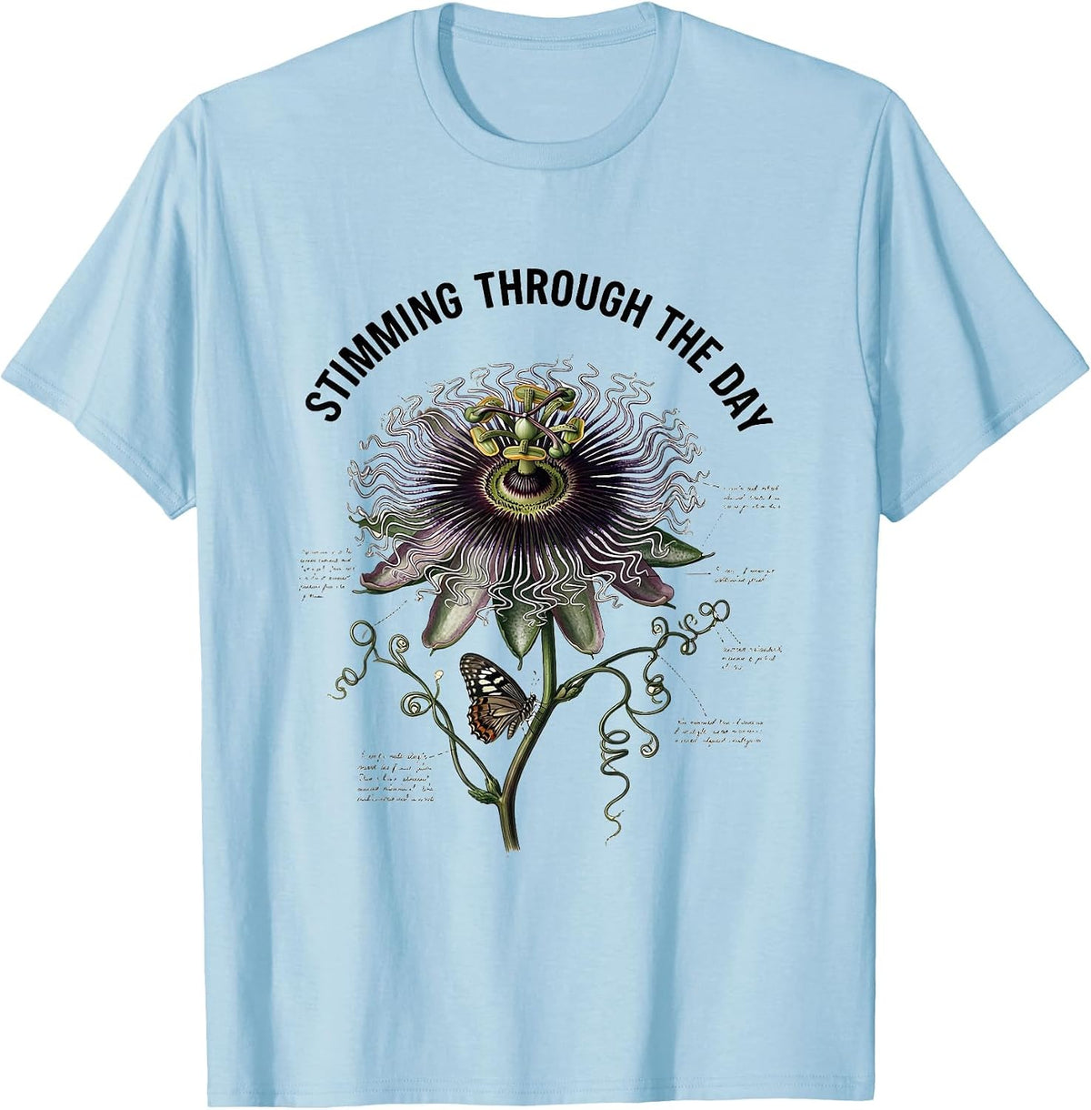 Men's Stimming Through the Day Autism Awareness Design T-Shirt - Baby Blue