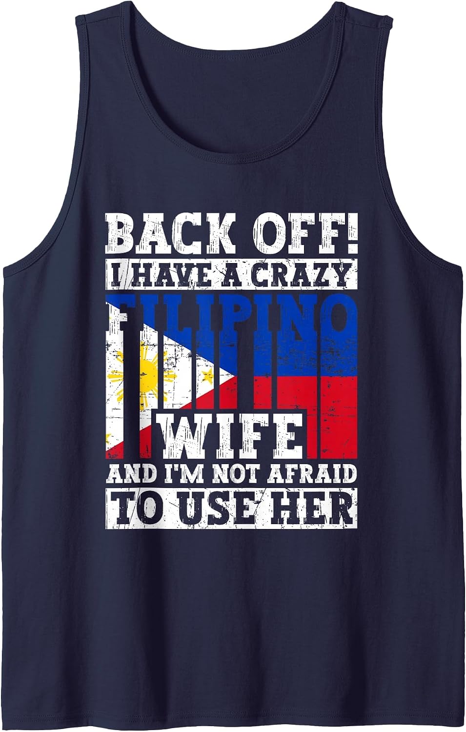 Funny Filipino Husband Philippines Flag Roots Heritage Tank Top - Navy Blue
