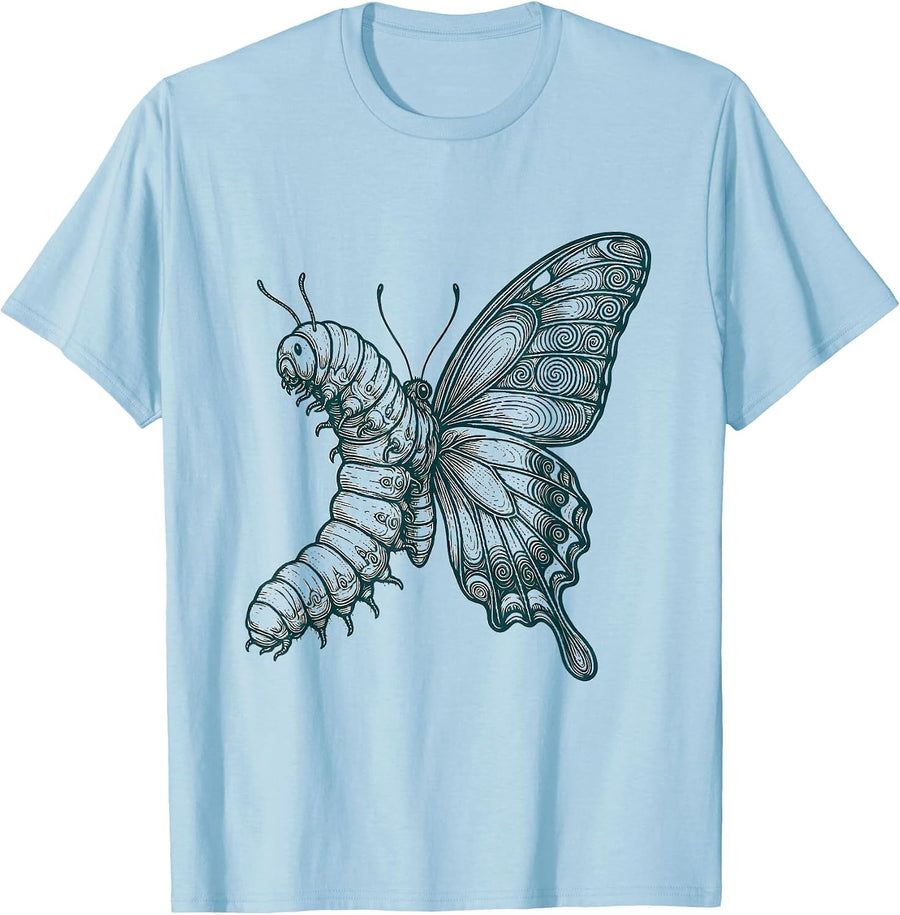 Men's Autism Awareness Caterpillar to Butterfly Graphic T-Shirt - Baby Blue