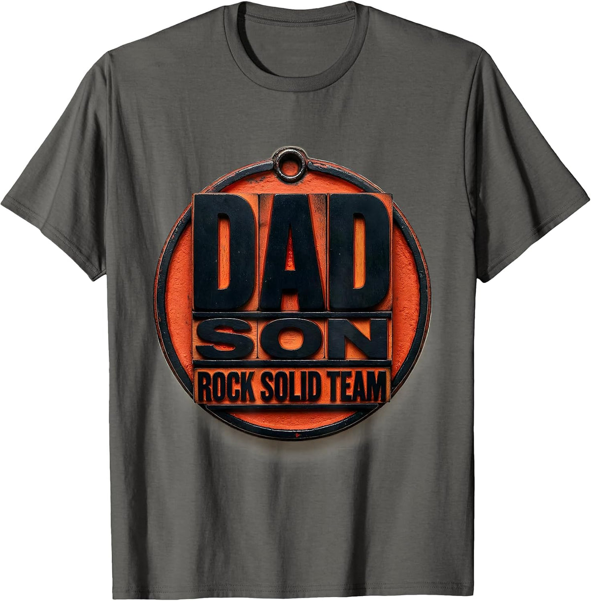 Men's Dad Son Rock Solid Team Family Matching Parent Child Bond T-Shirt - Asphalt Grey