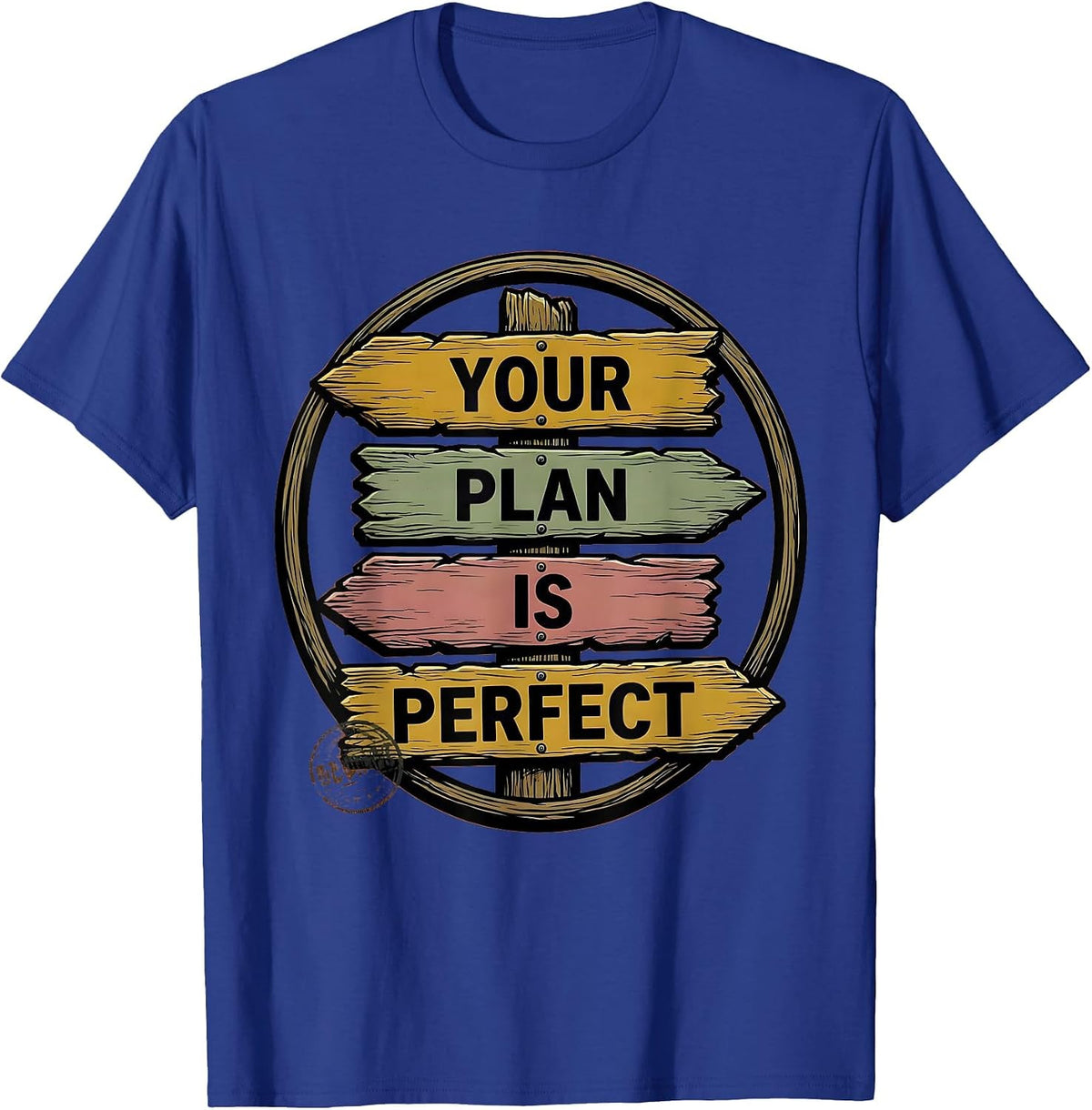Men's Your Plan Is Perfect Bold Hand-Drawn School Counselor T-Shirt - Royal Blue
