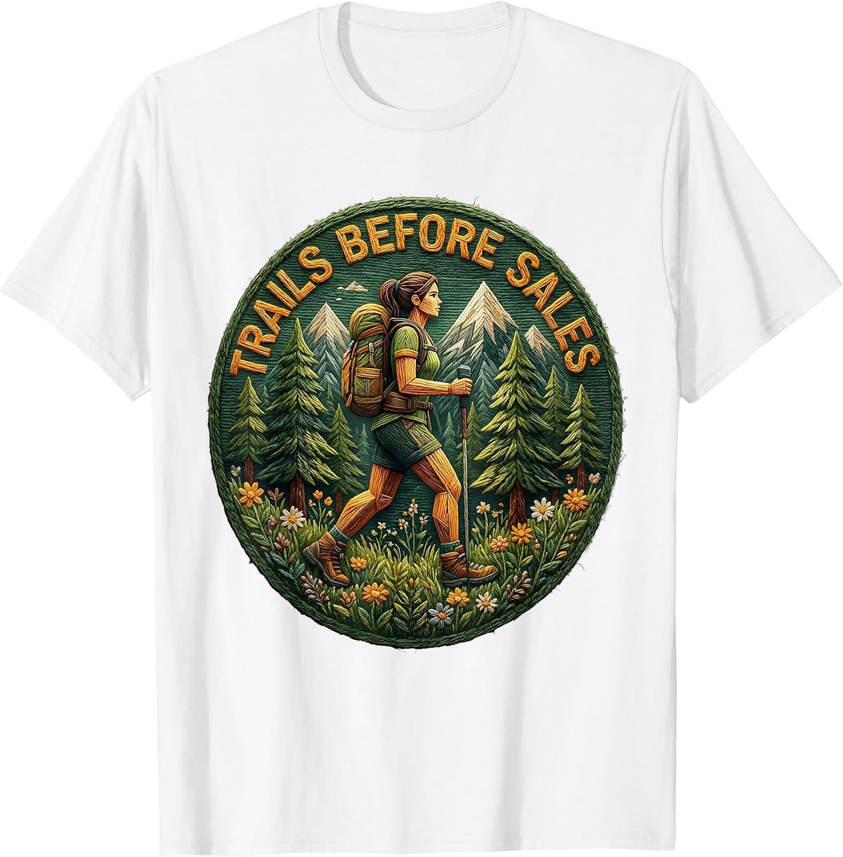Men's Trails Before Sales Camping Outdoors Design T-Shirt - White