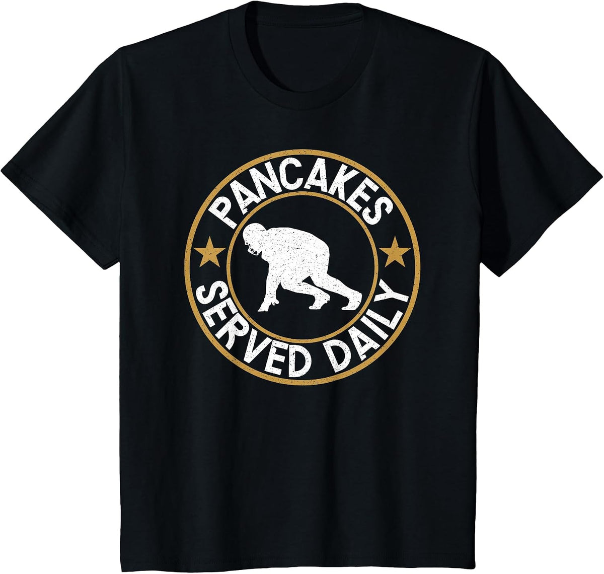 Pancakes Served Daily - Offensive Lineman Football T Shirt T-Shirt - Black