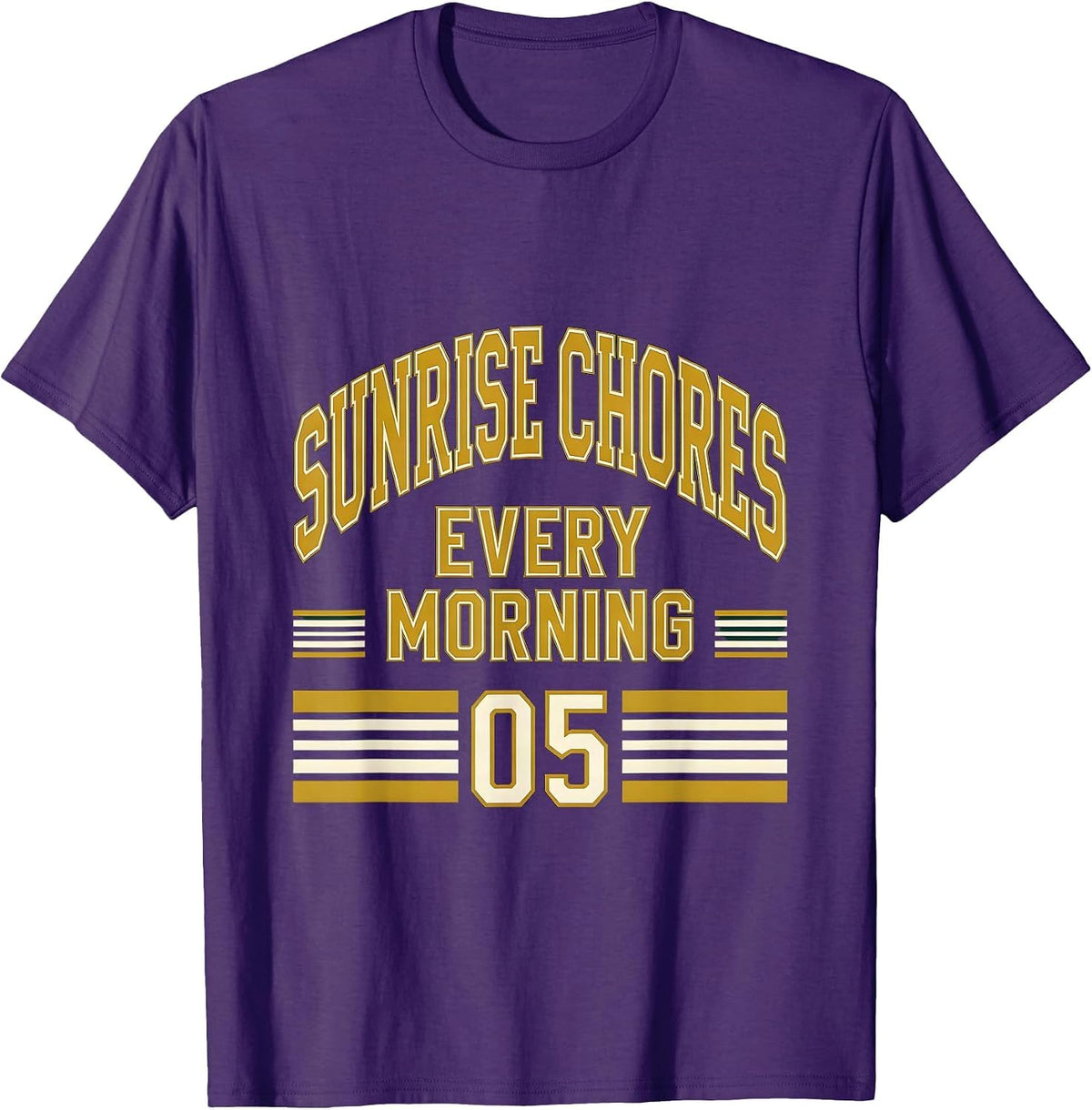 Men's Sunrise Chores Every Morning Country Life Design T-Shirt - Purple