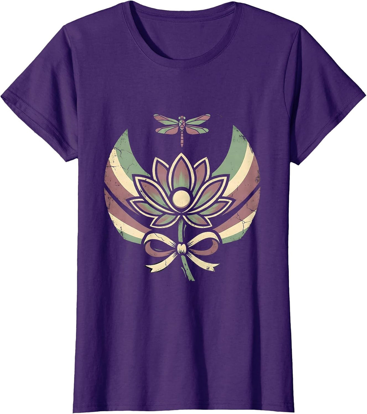 Women's Autism Awareness Meditation Aurora Borealis Design T-Shirt - Purple