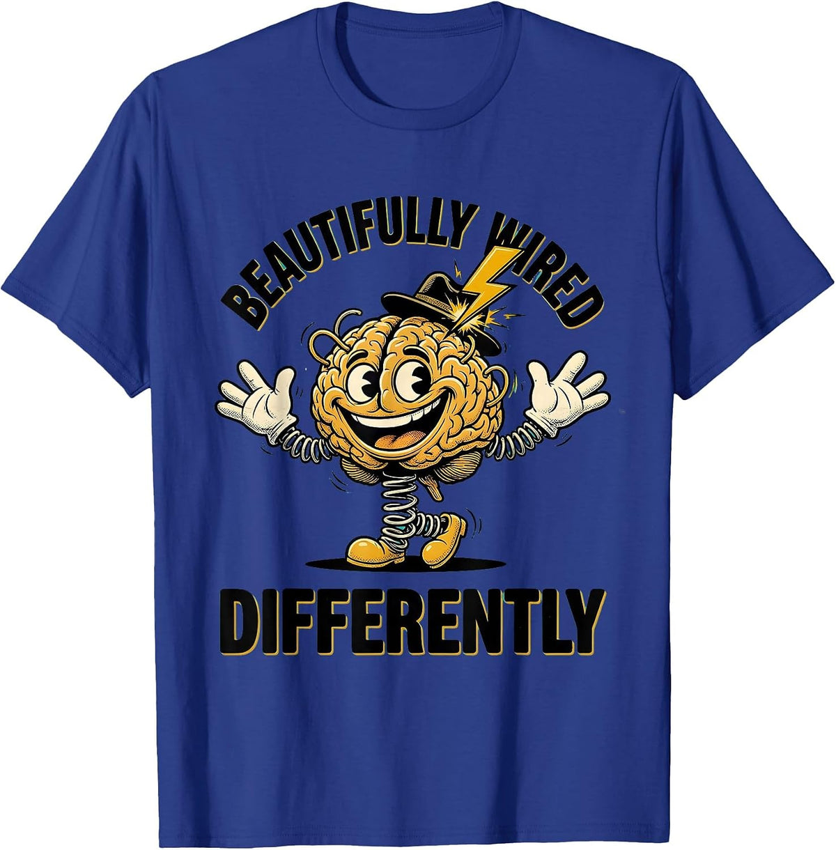 Beautifully Wired Differently Neurodiversity Design T-Shirt - Royal Blue