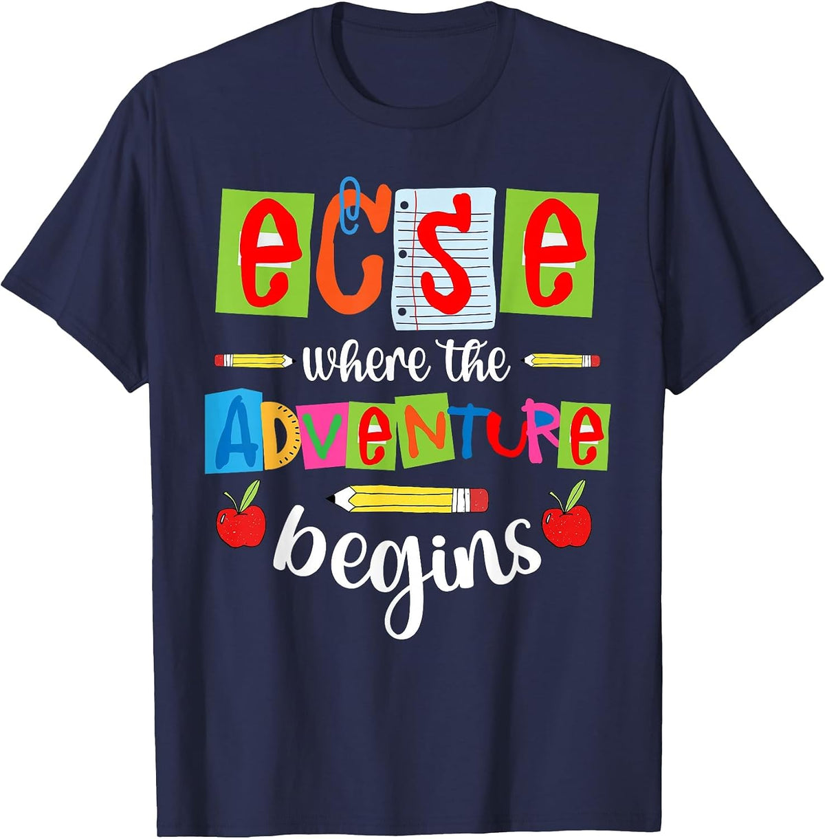 ECSE Early Childhood Special Education Teacher ECSE Teacher T-Shirt - Navy Blue