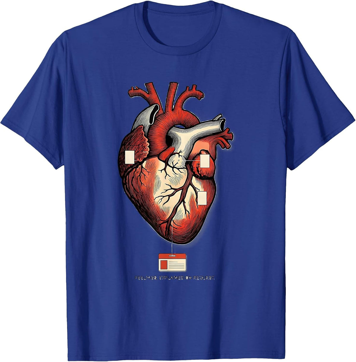 Men's Feelings, Explained On Request Groovy Retro School Counselor T-Shirt - Royal Blue