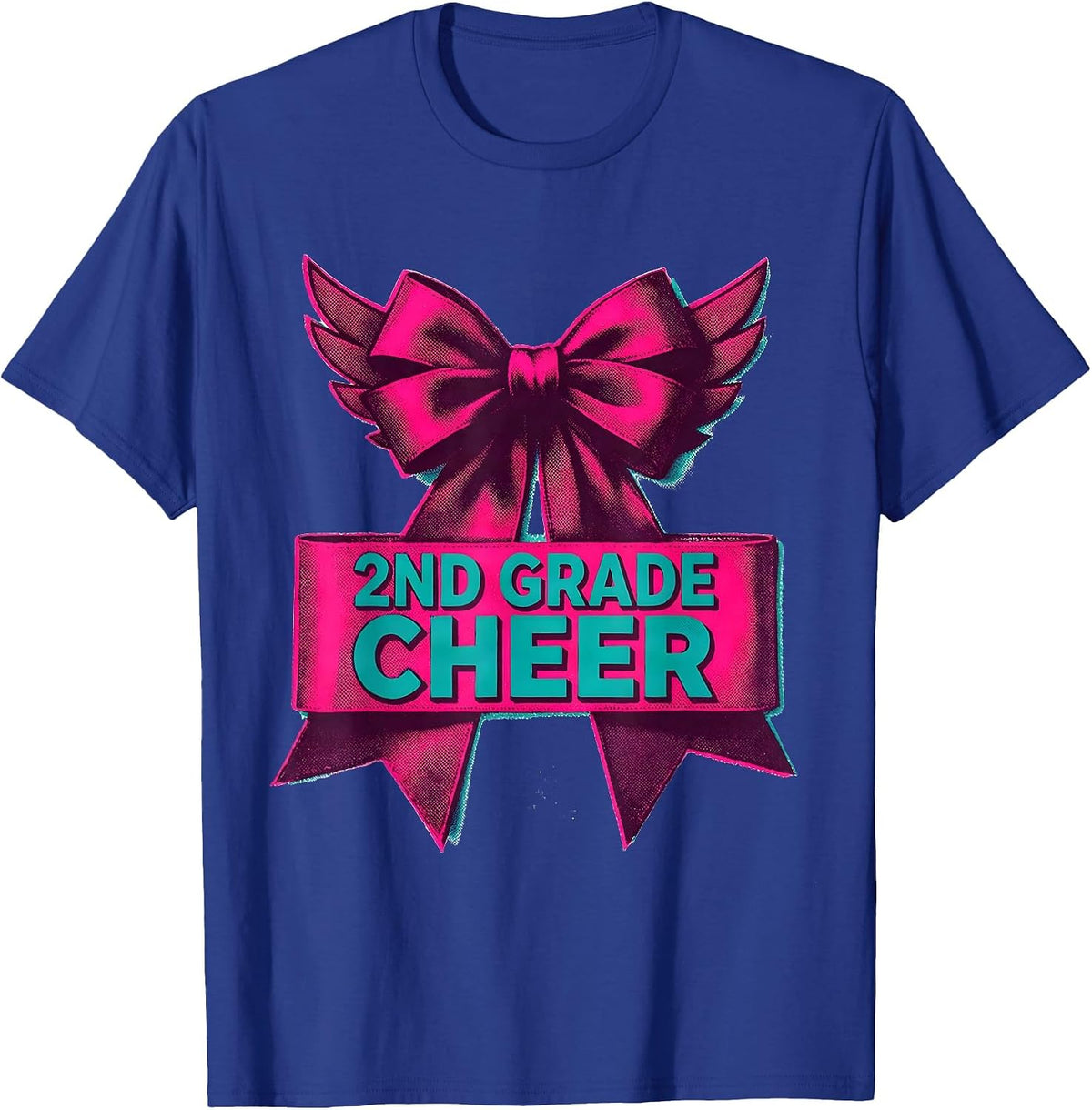 2nd Grade Cheer Coquette Bow Back to School Second Grade T-Shirt - Royal Blue